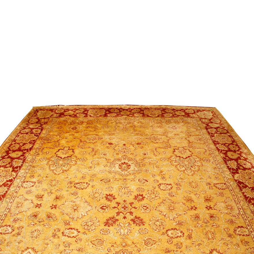 Large Hand-Knotted "Harshang" Area Rug