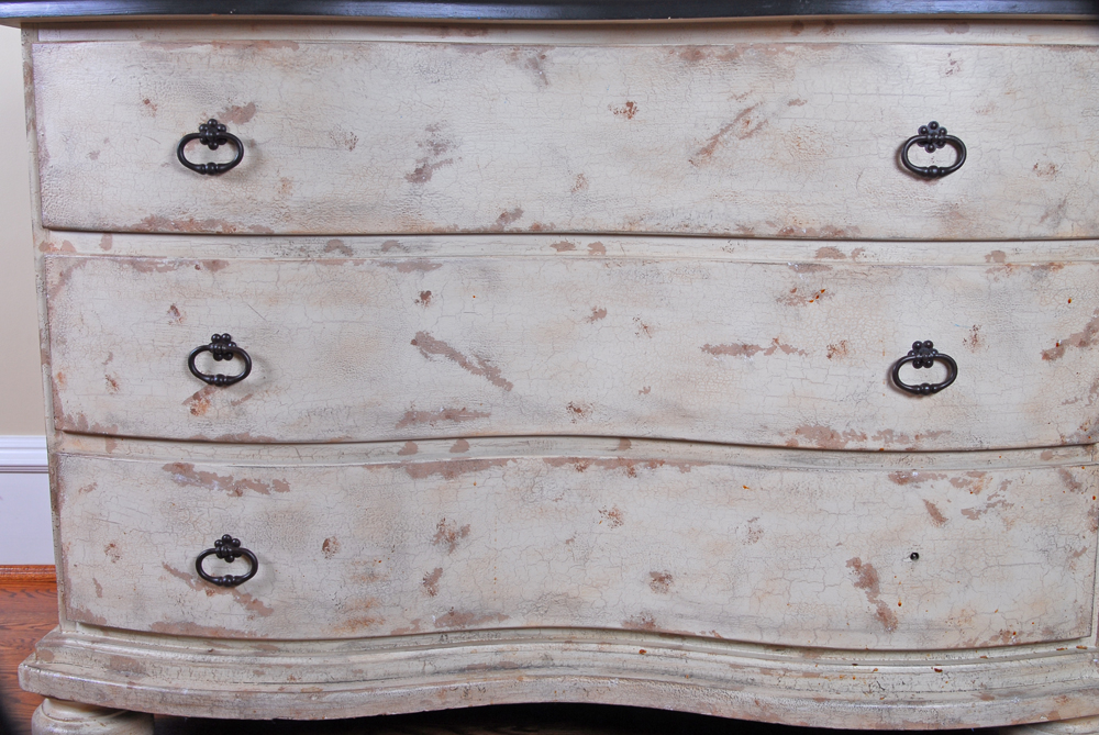 Antiqued Serpentine Chest of Drawers