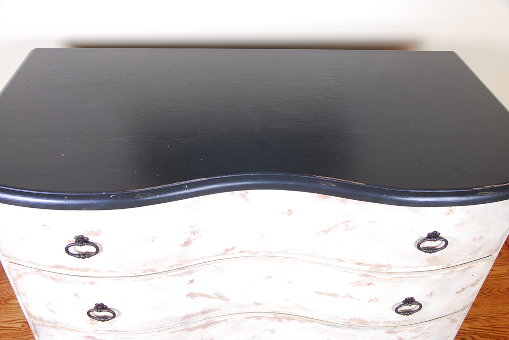 Antiqued Serpentine Chest of Drawers