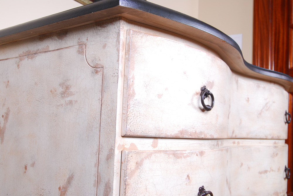 Antiqued Serpentine Chest of Drawers