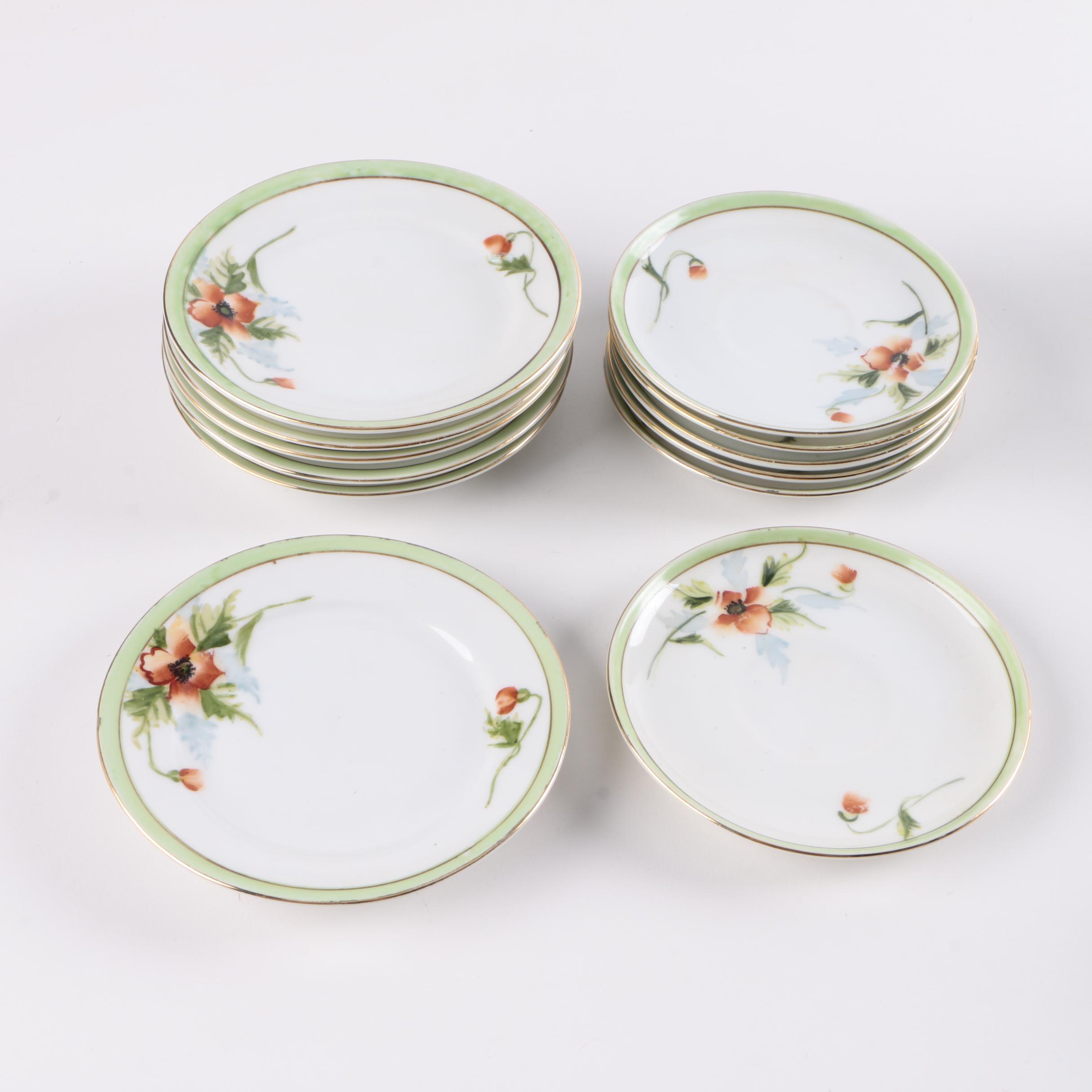 Hand-Painted Nippon Floral Ceramic Service Set