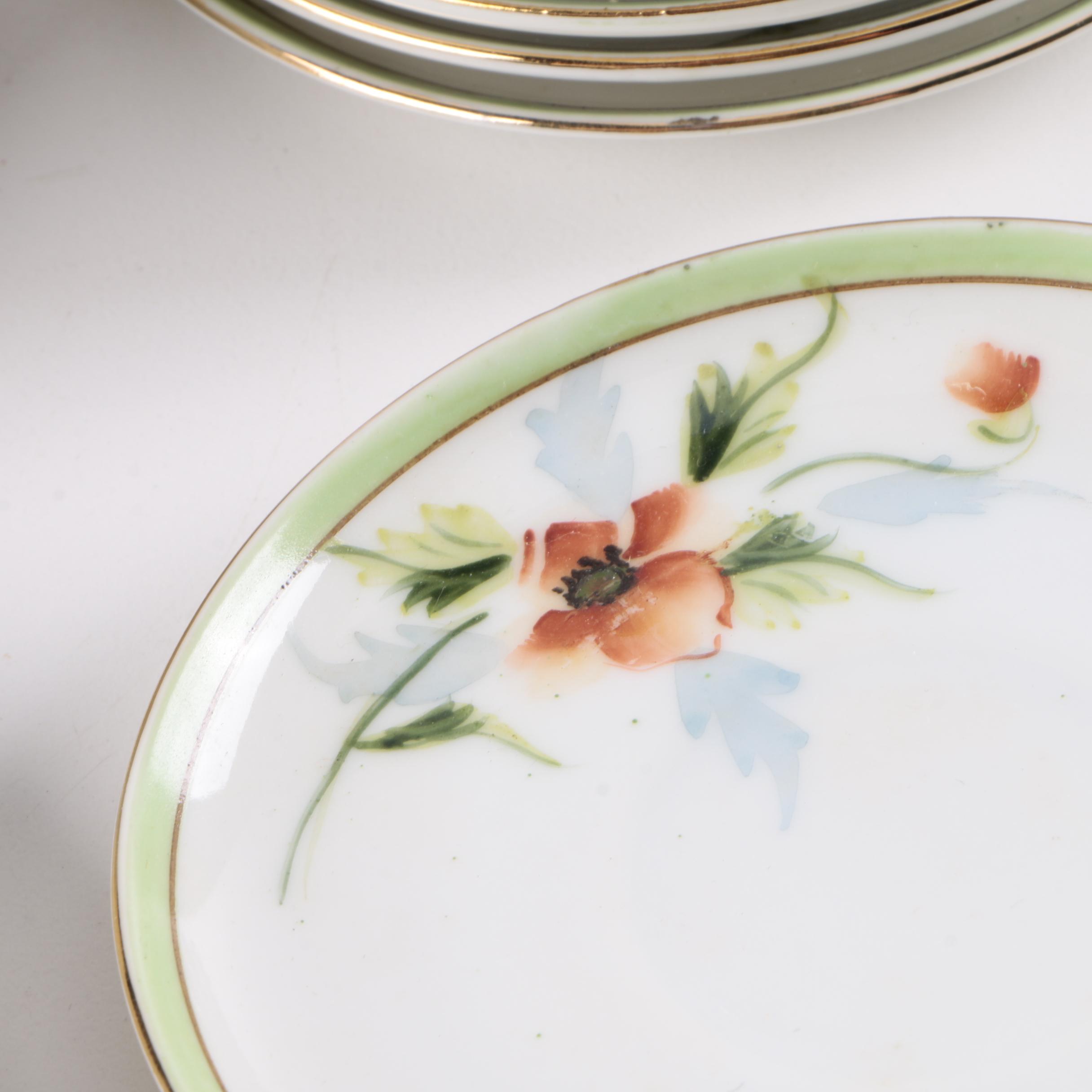 Hand-Painted Nippon Floral Ceramic Service Set