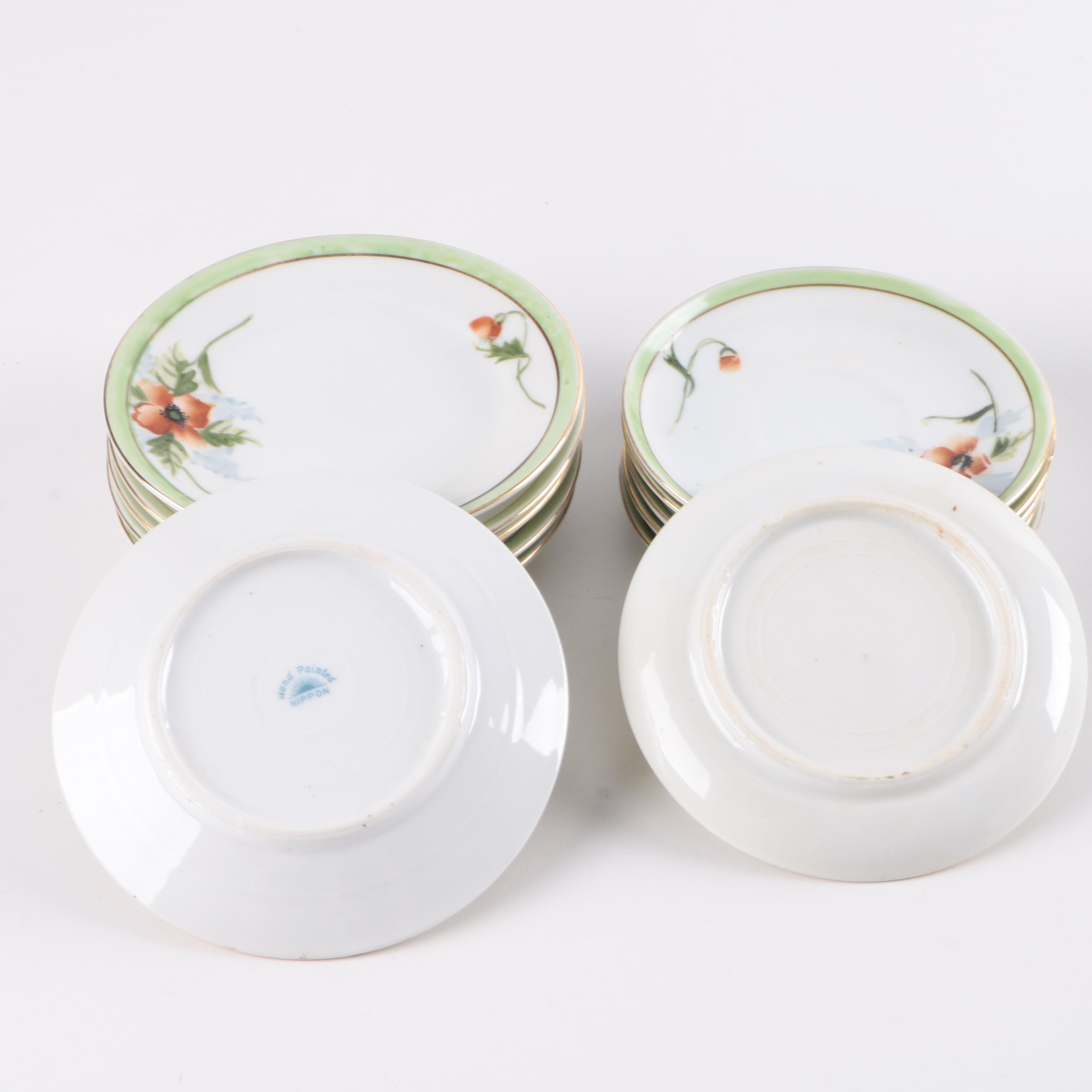 Hand-Painted Nippon Floral Ceramic Service Set