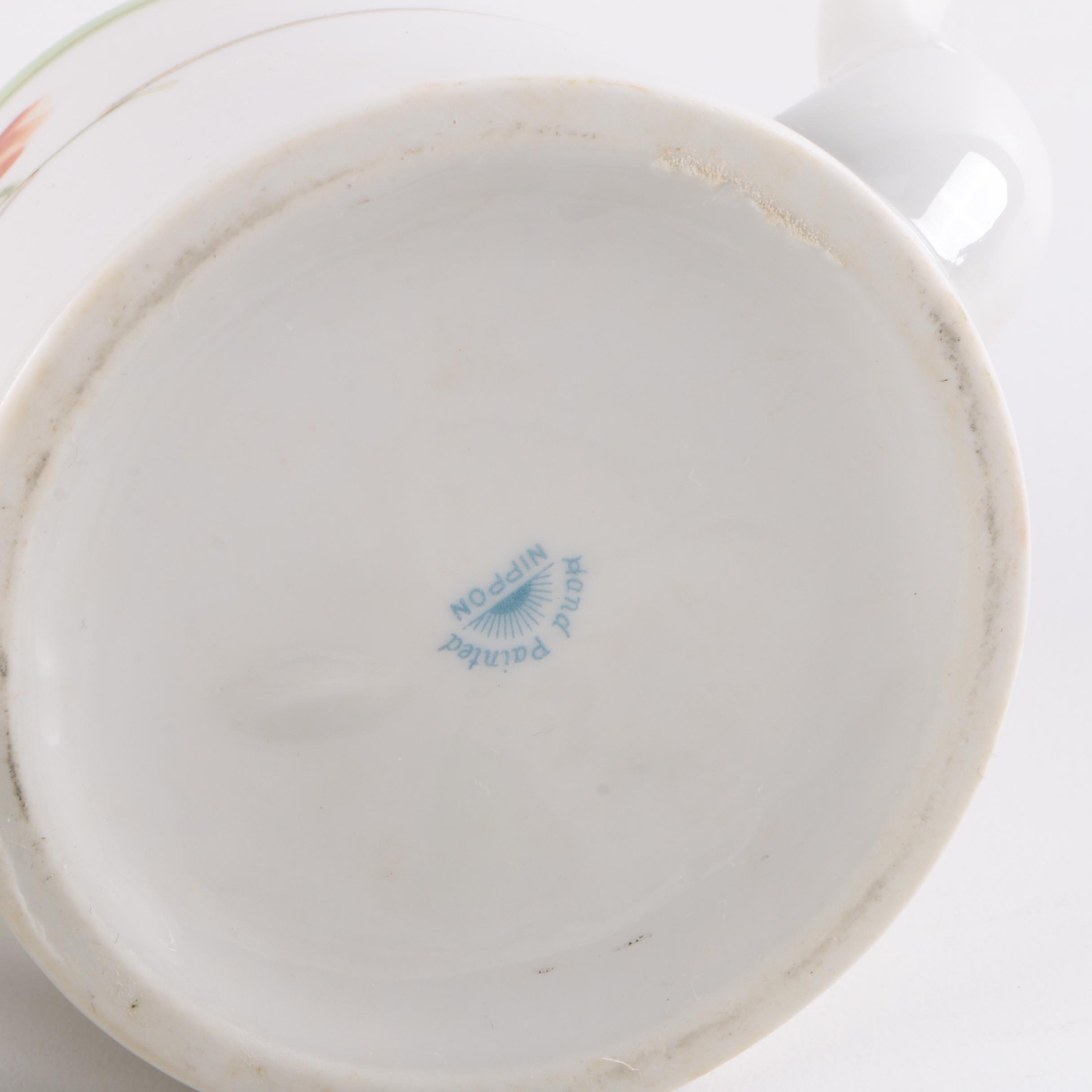 Hand-Painted Nippon Floral Ceramic Service Set