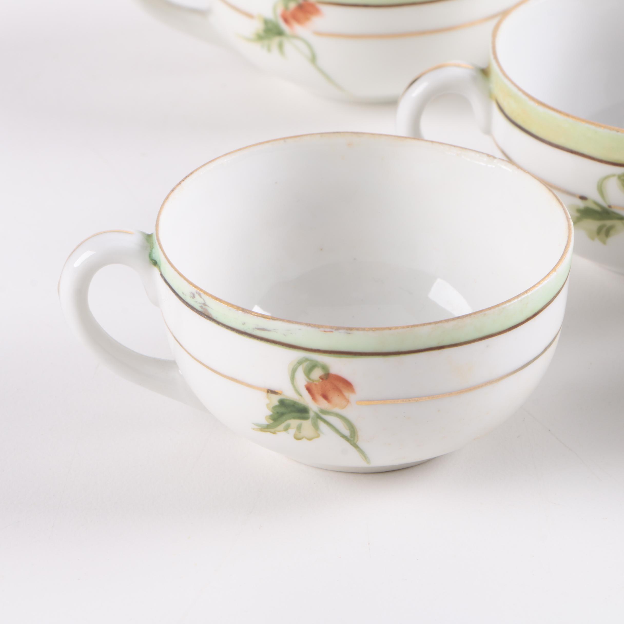 Hand-Painted Nippon Floral Ceramic Service Set