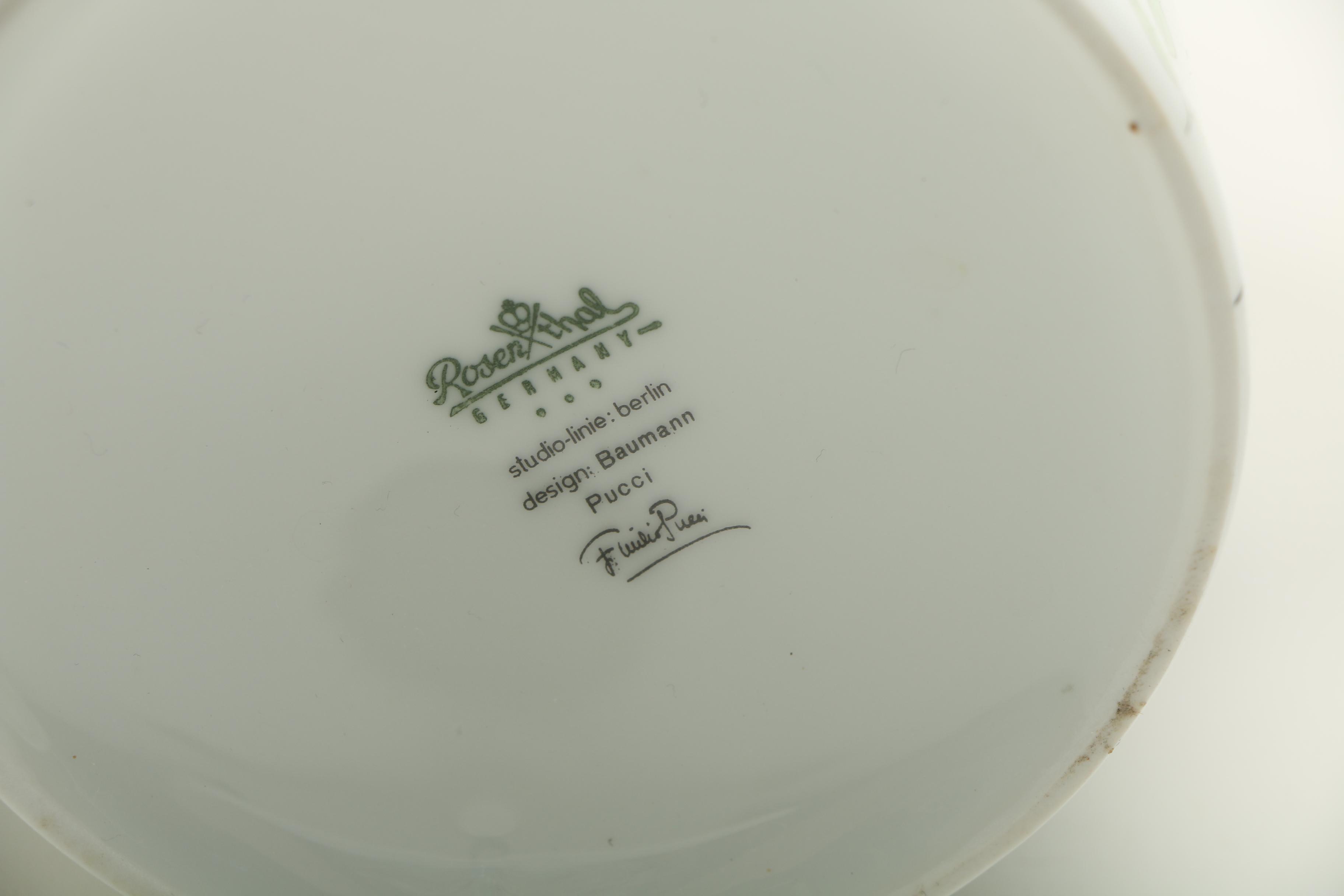 Rosenthal "Piemonte" Ceramic Tableware Designed by Emilio Pucci