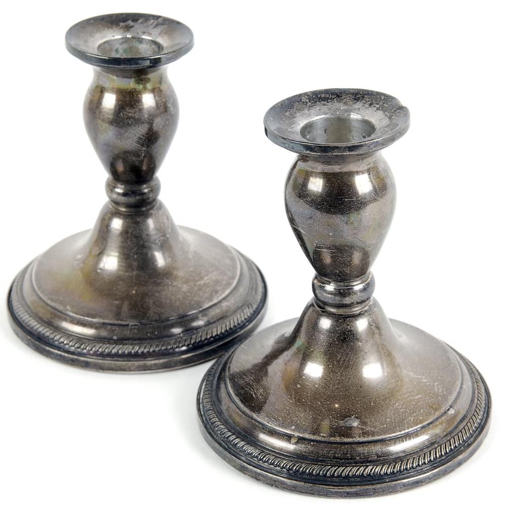 F.B. Rogers Silver Co. Weighted Sterling Silver Candle Holders