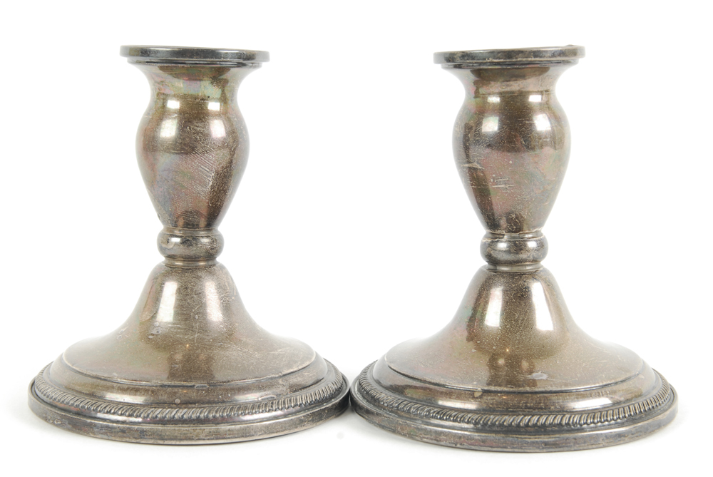 F.B. Rogers Silver Co. Weighted Sterling Silver Candle Holders