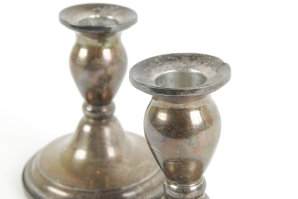 F.B. Rogers Silver Co. Weighted Sterling Silver Candle Holders