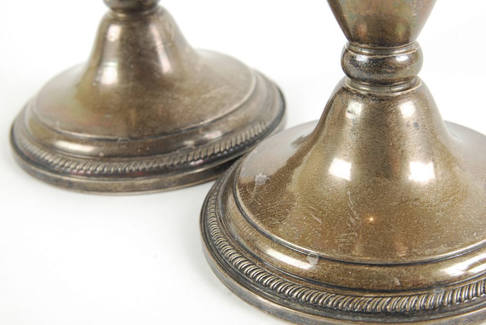 F.B. Rogers Silver Co. Weighted Sterling Silver Candle Holders