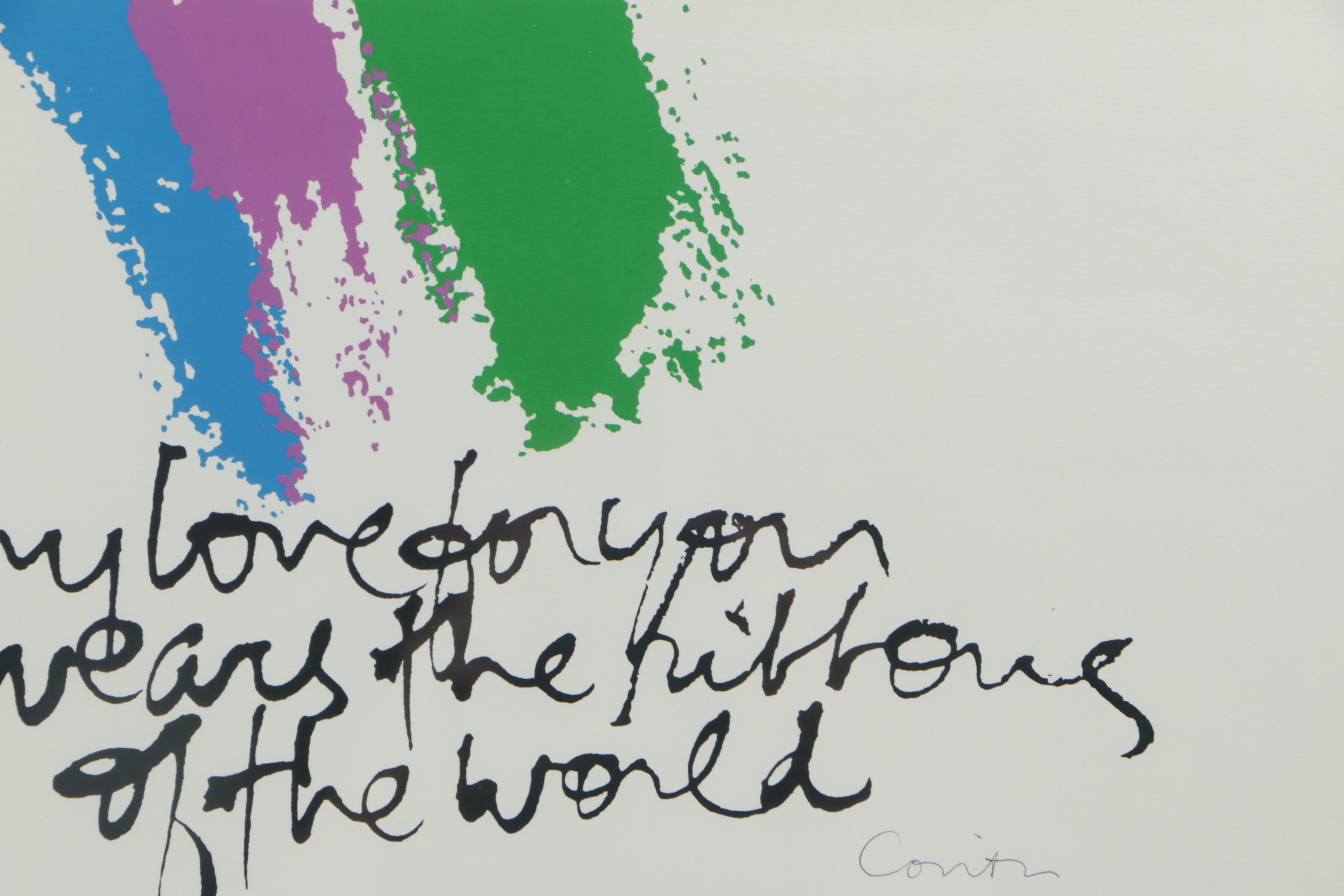 Corita Kent Serigraph Print "Ribbons of the World"