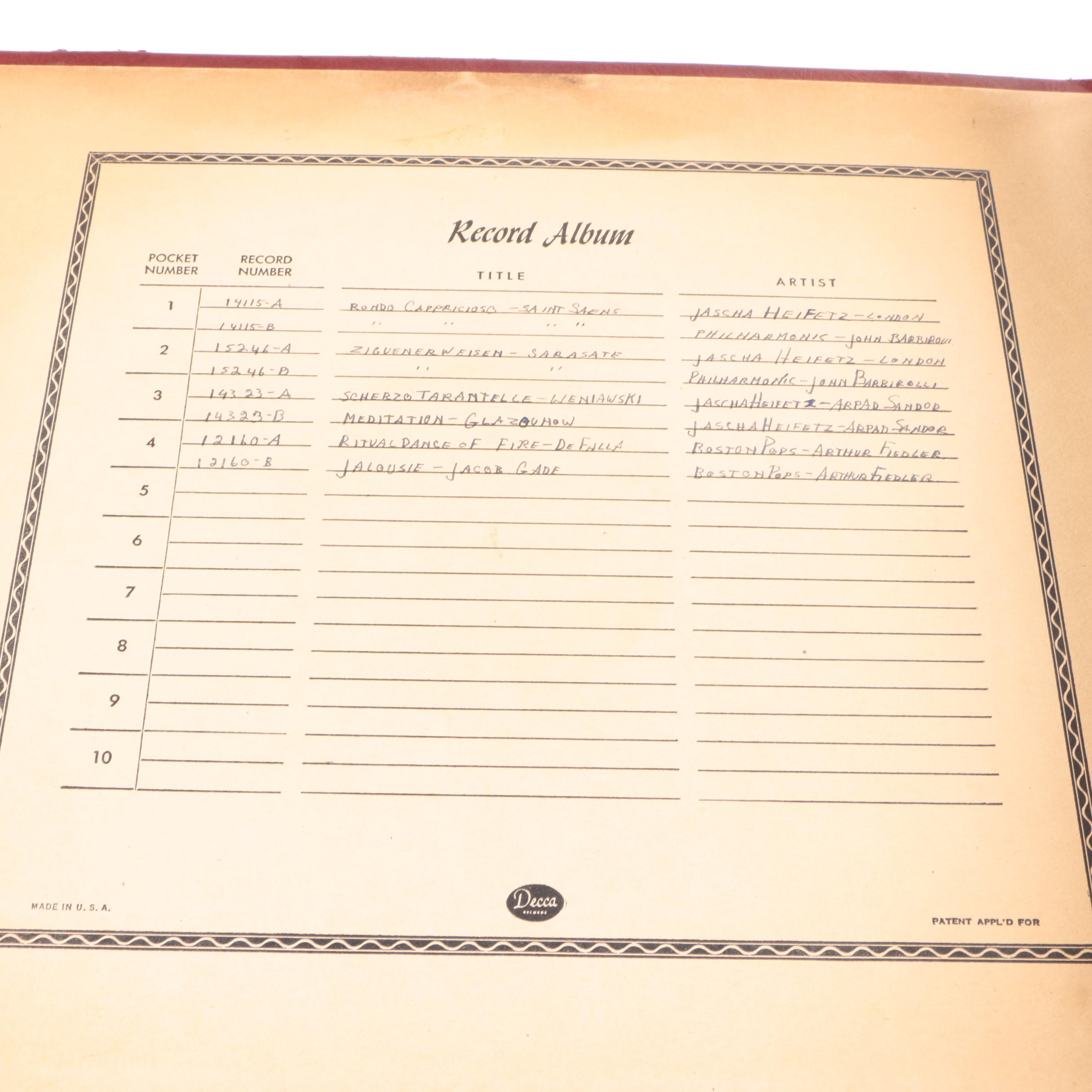 Vintage 78 rpm Records in Album Binder