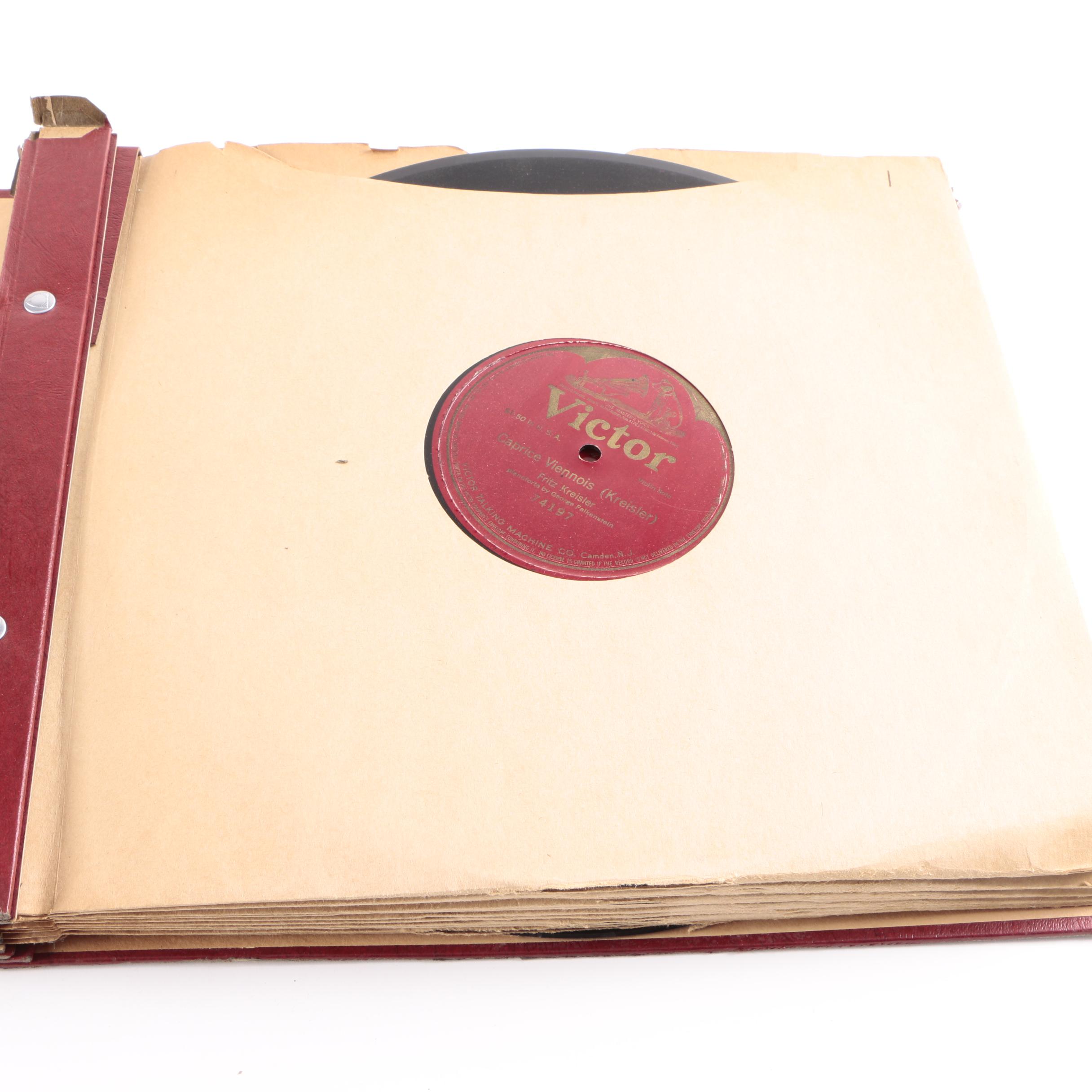 Vintage 78 rpm Records in Album Binder