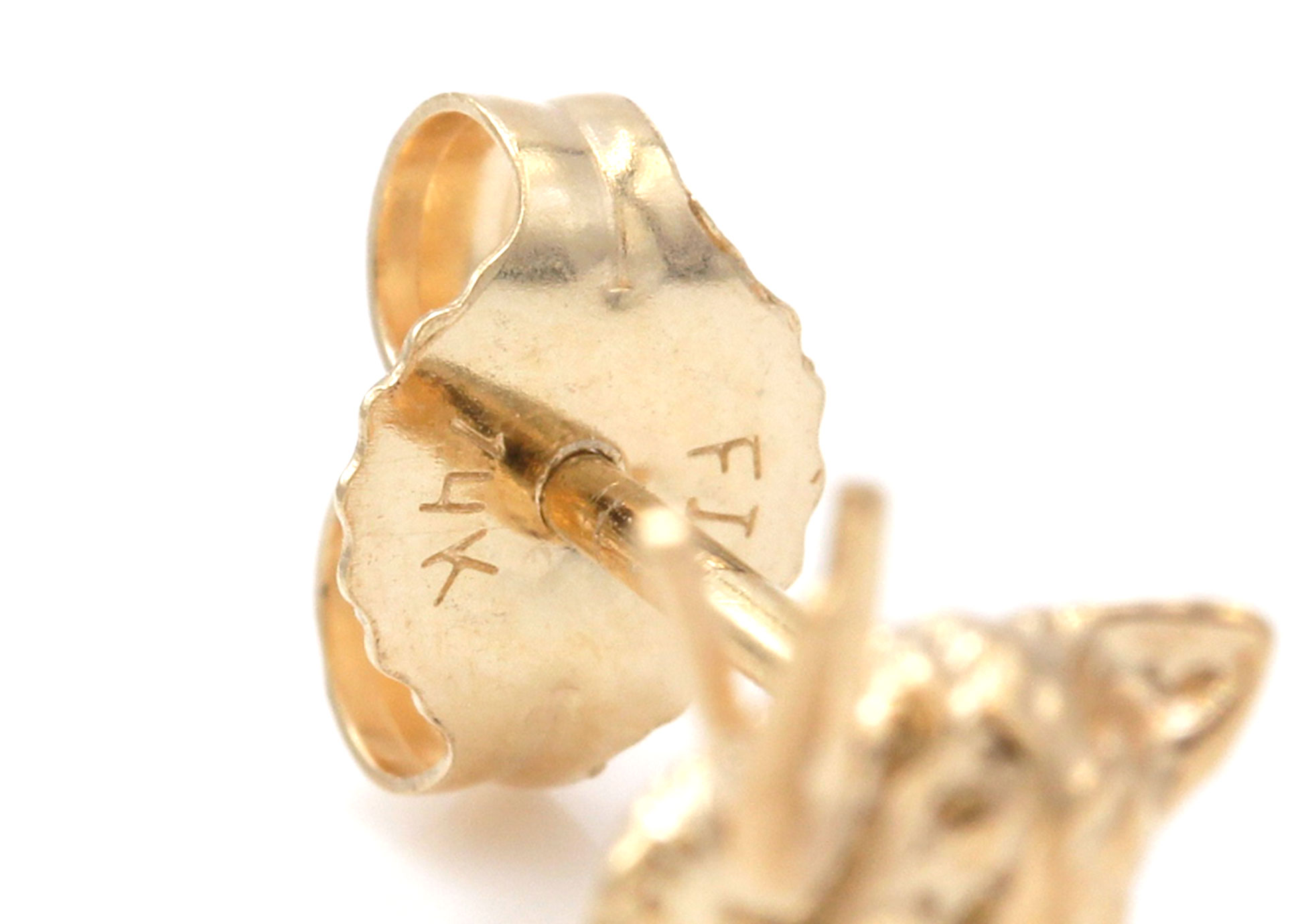 14K Yellow Gold Cat Studs