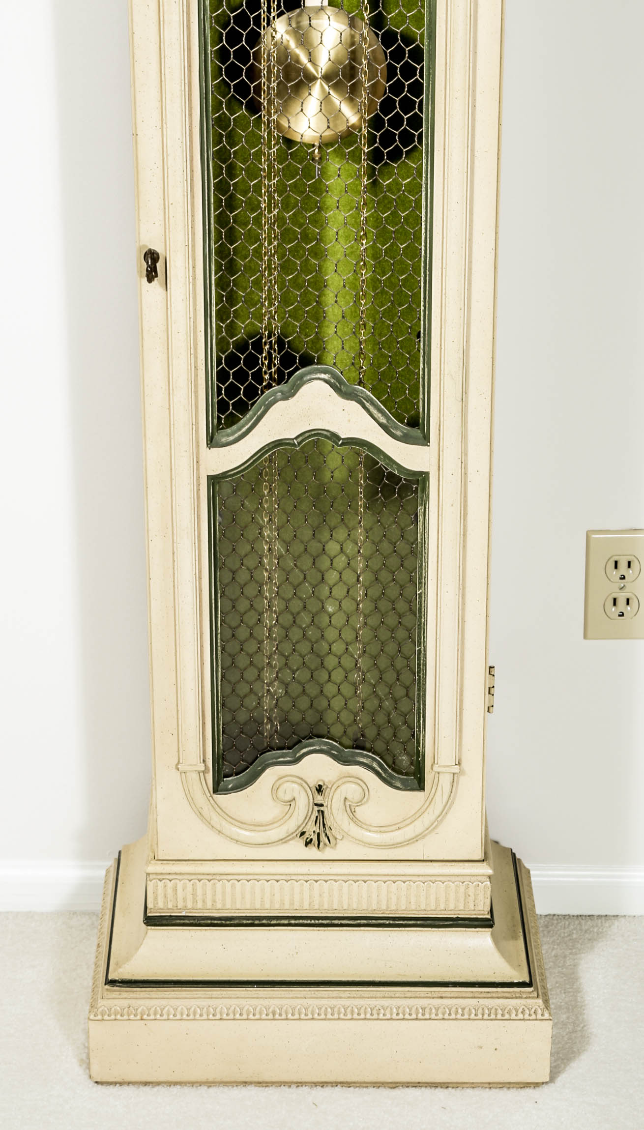 French Provincial Style Painted Grandfather Clock