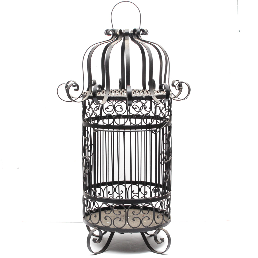 Victorian Style Wrought Iron Bird Cage