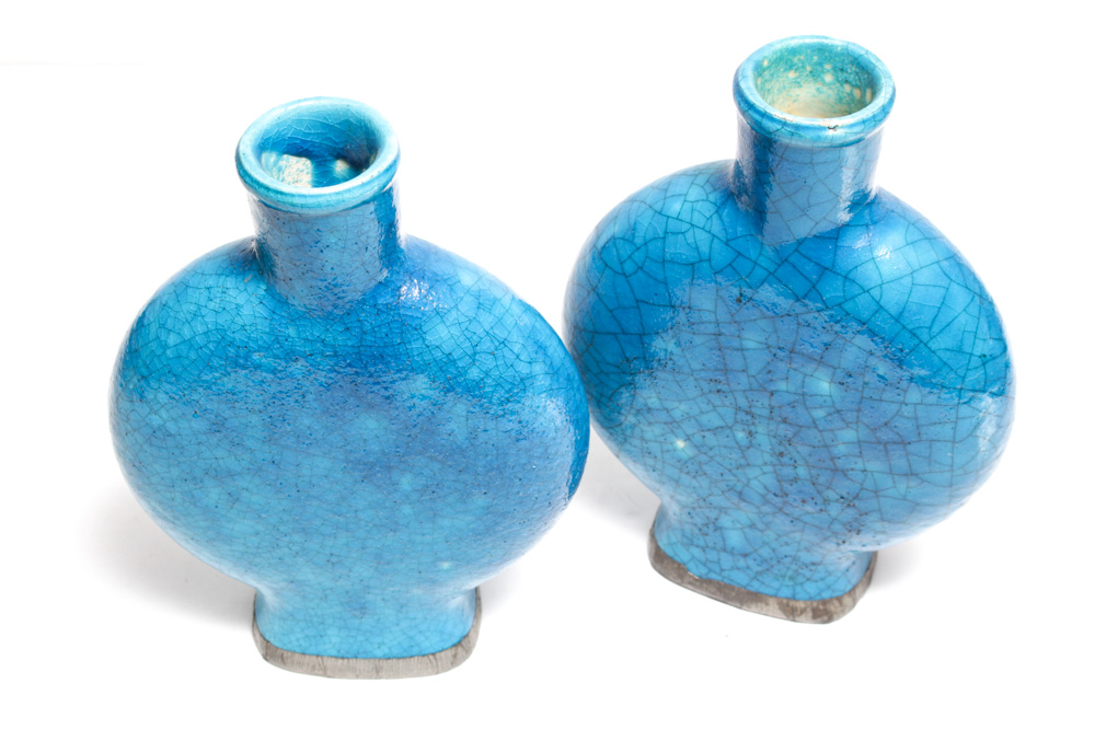 La Chenal Turquoise Vase Pair