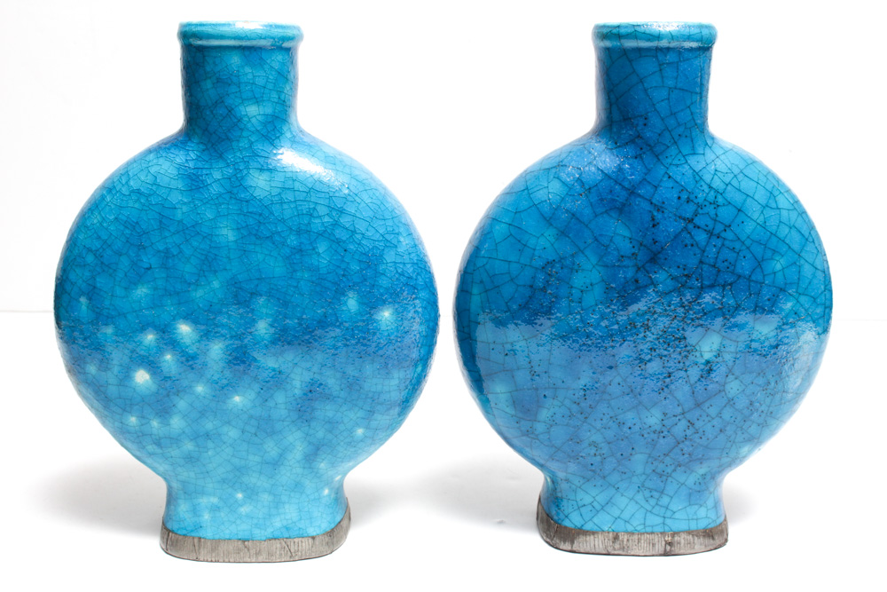 La Chenal Turquoise Vase Pair