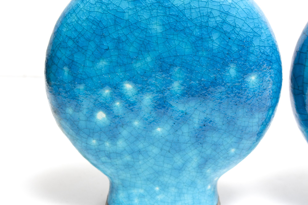 La Chenal Turquoise Vase Pair