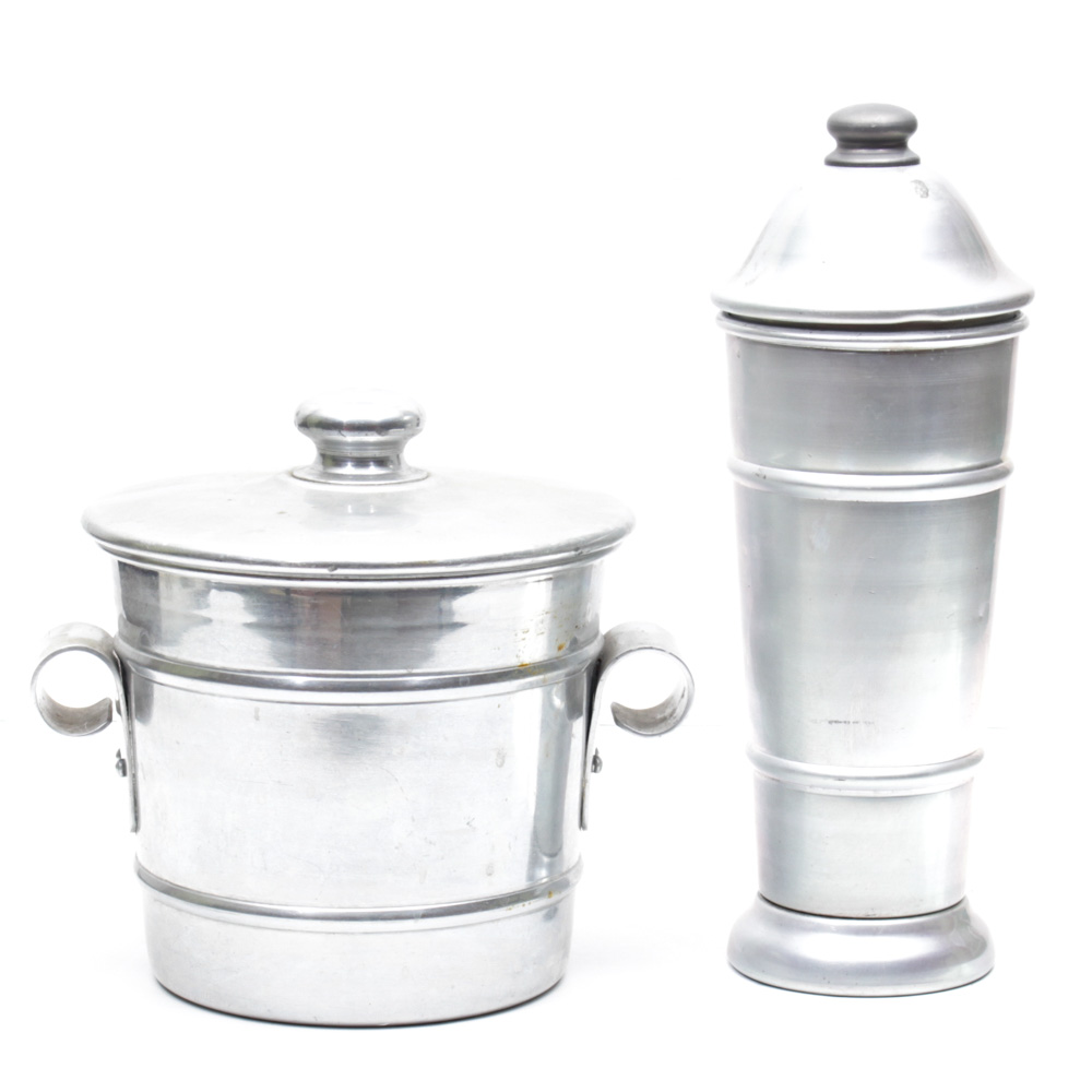 Kraftware Aluminum Ice Bucket and Shaker