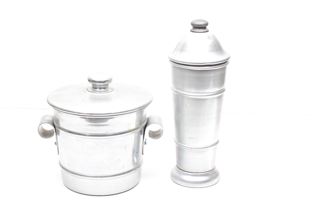 Kraftware Aluminum Ice Bucket and Shaker