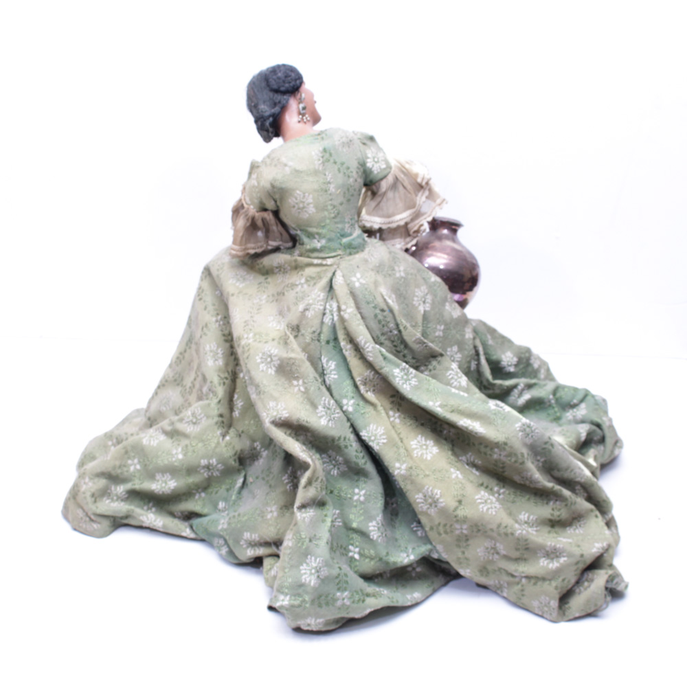 Vintage Fabric and Porcelain Figurine