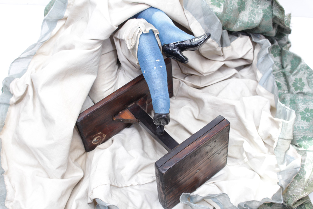 Vintage Fabric and Porcelain Figurine