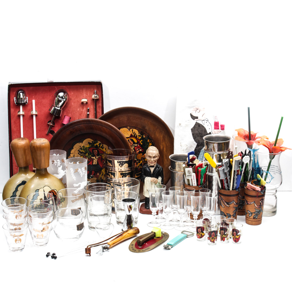Extensive Mid-Century Barware Collection