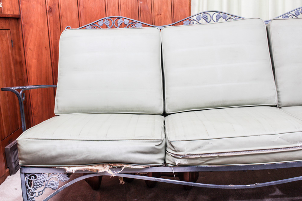 Wrought Iron Patio Sofa and Chairs