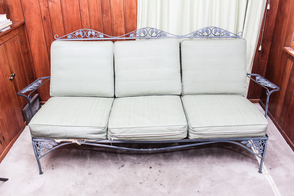 Wrought Iron Patio Sofa and Chairs