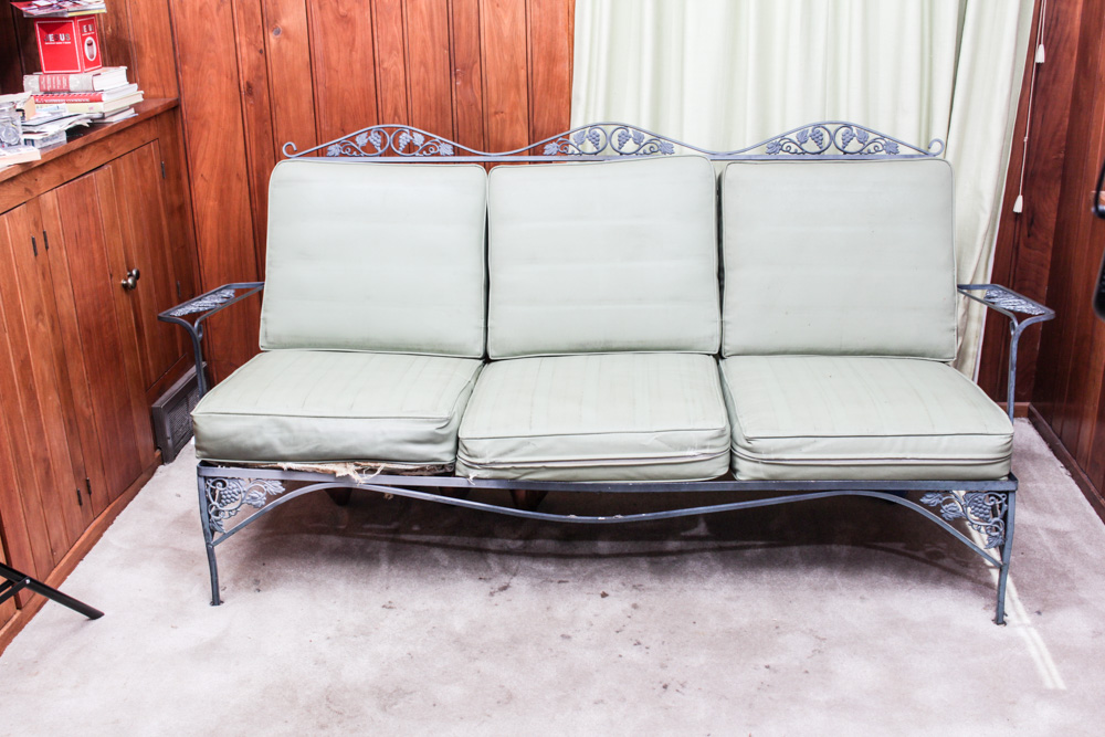 Wrought Iron Patio Sofa and Chairs