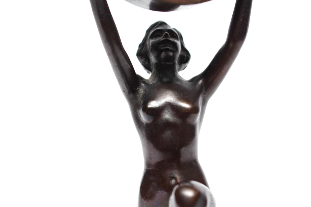 Rare Art Deco Nude Sculptural Promotional Thermometer