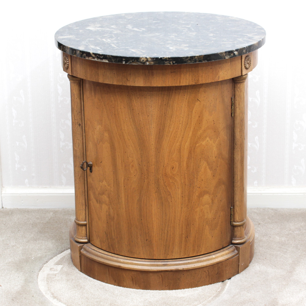 Marbled Top Drum Table