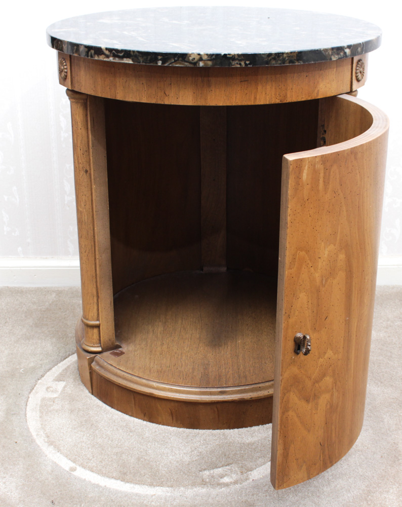 Marbled Top Drum Table