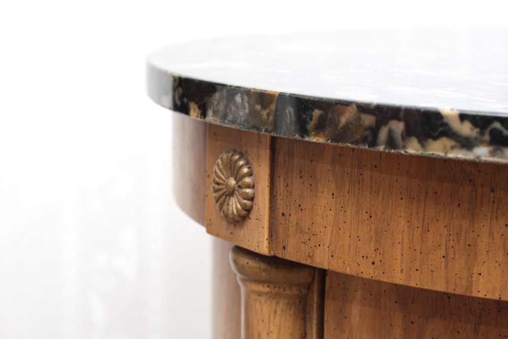 Marbled Top Drum Table