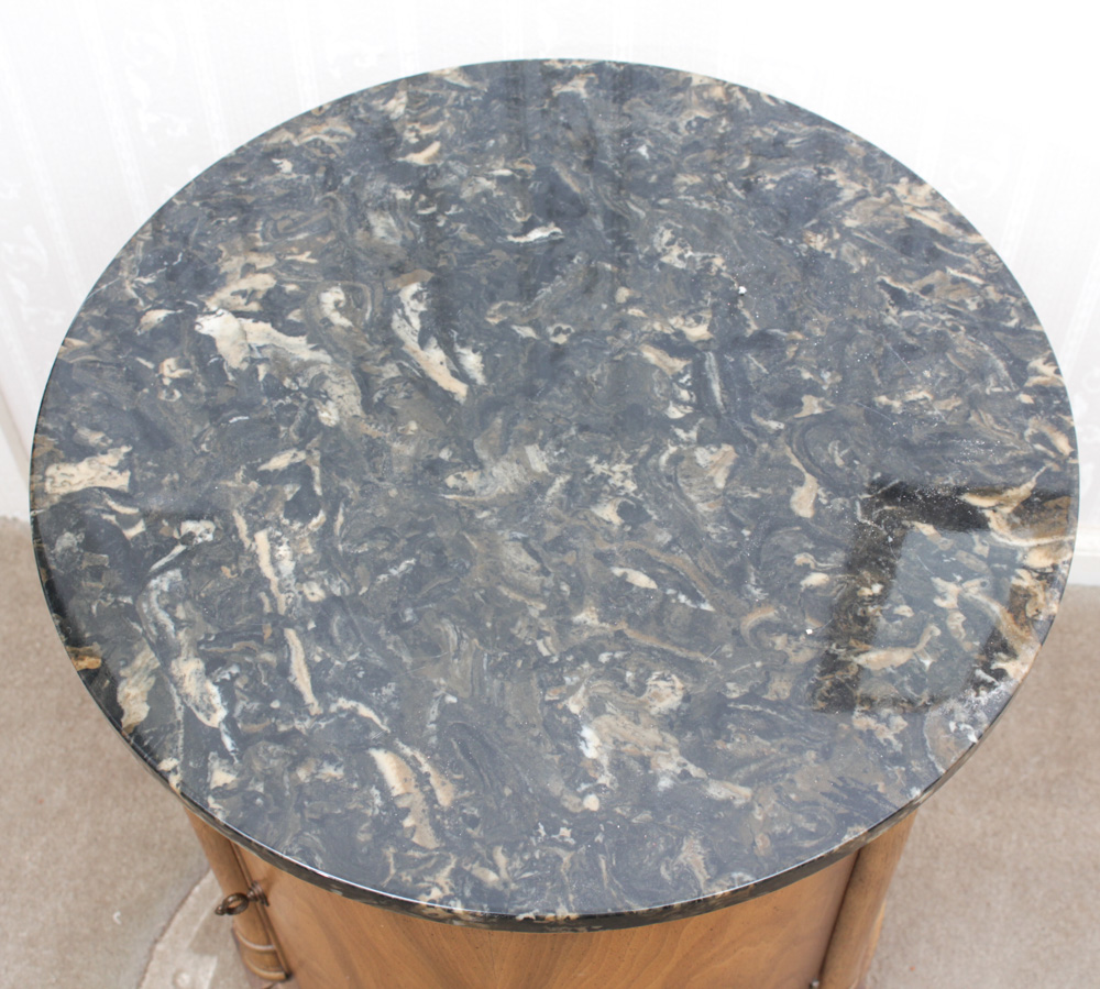 Marbled Top Drum Table