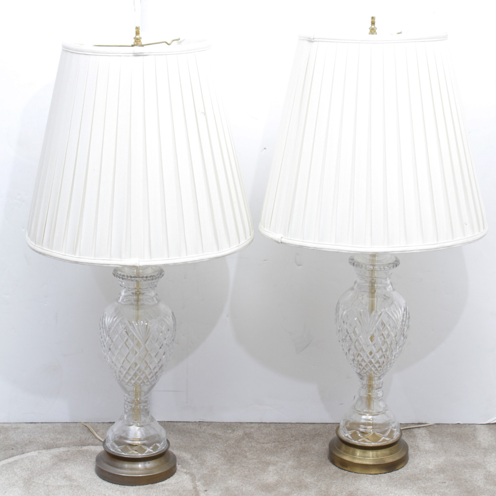 Cut Glass Vintage Lamp Pair