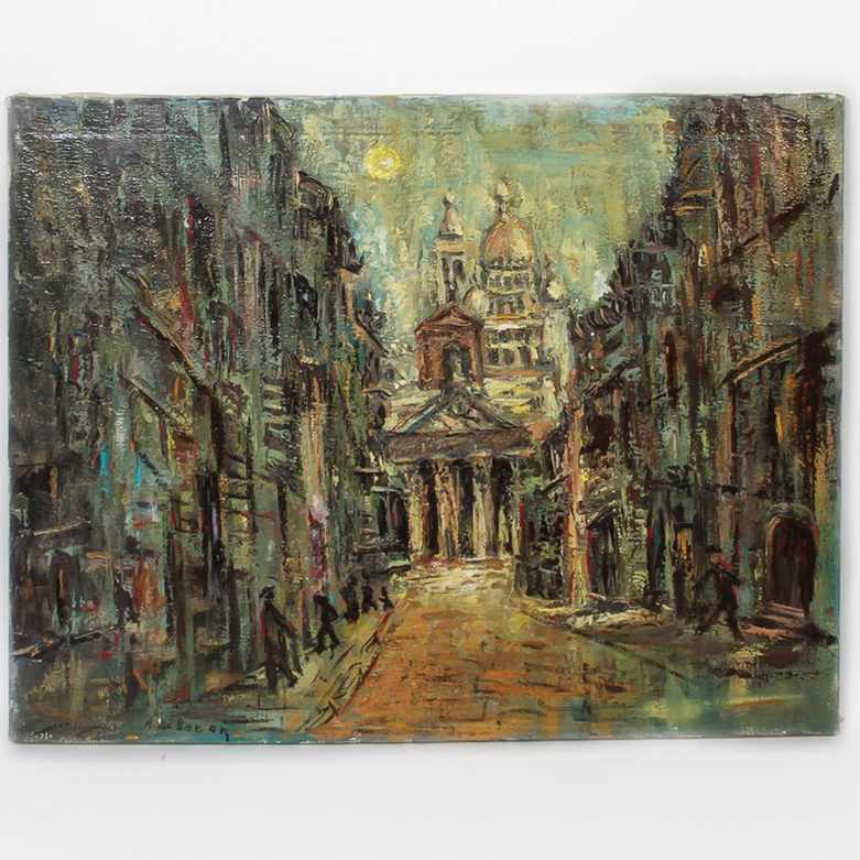 Alice de Boton Oil Painting on Canvas "View of Montmartre, Paris,"
