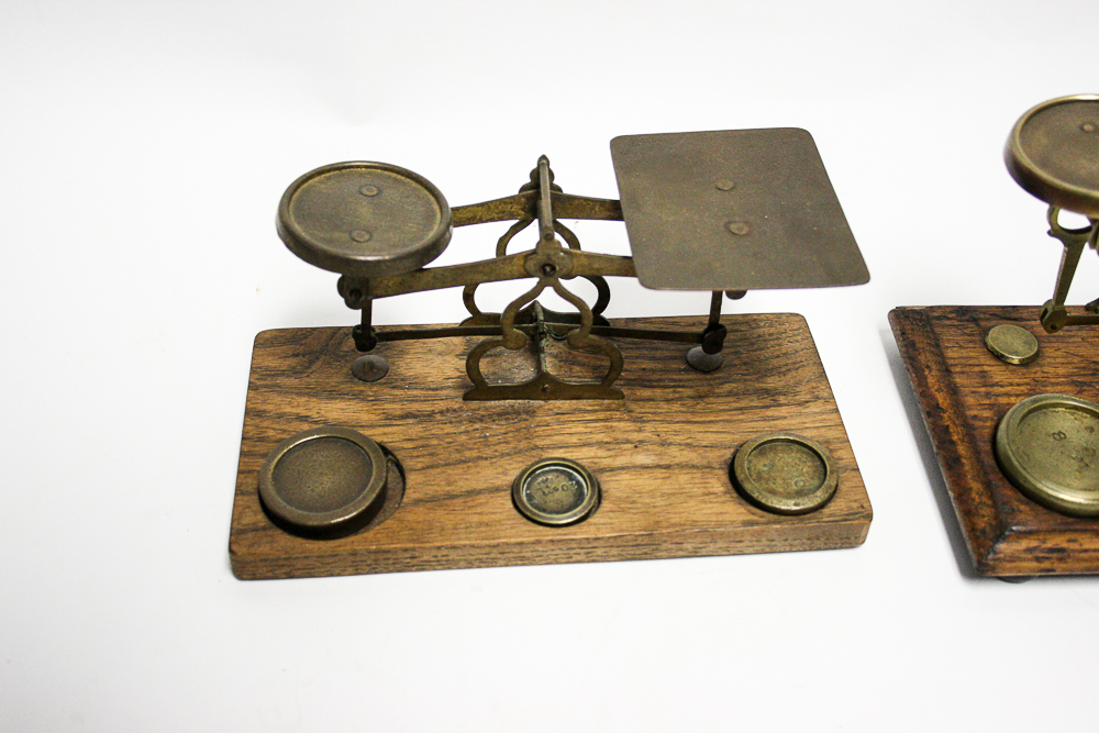 Vintage Postal Balance Scales With Weights