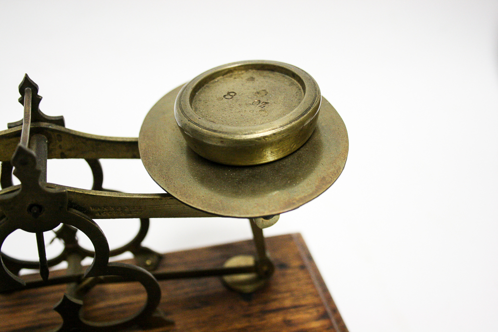 Vintage Postal Balance Scales With Weights