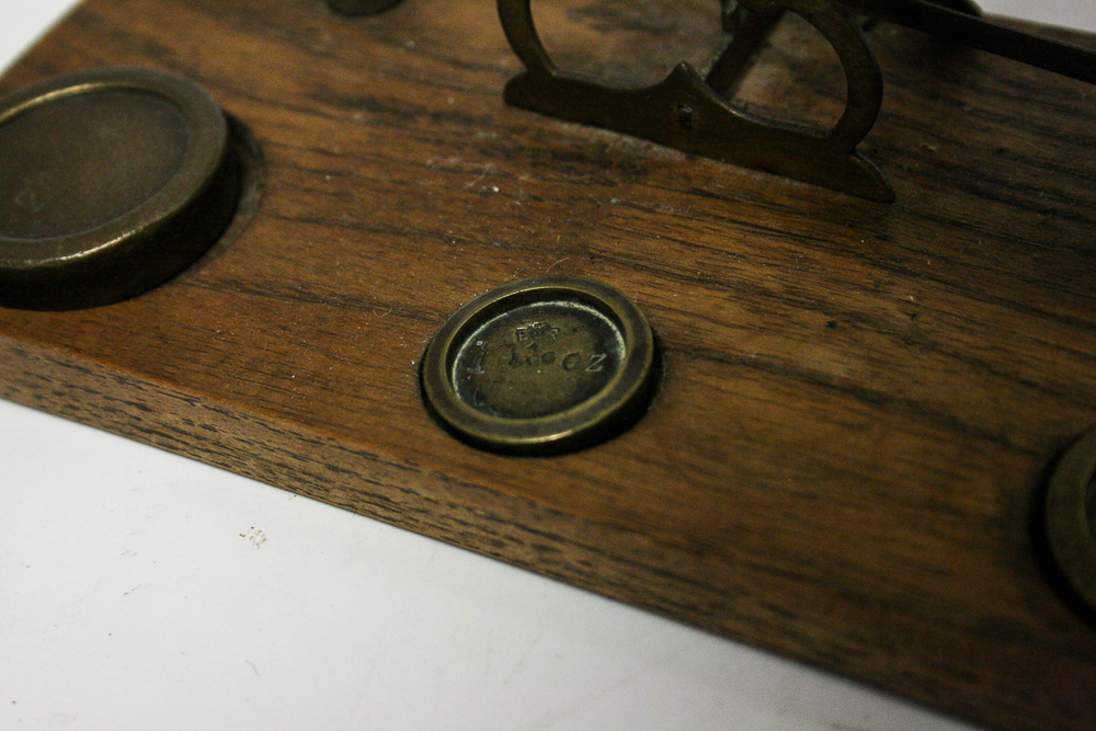 Vintage Postal Balance Scales With Weights