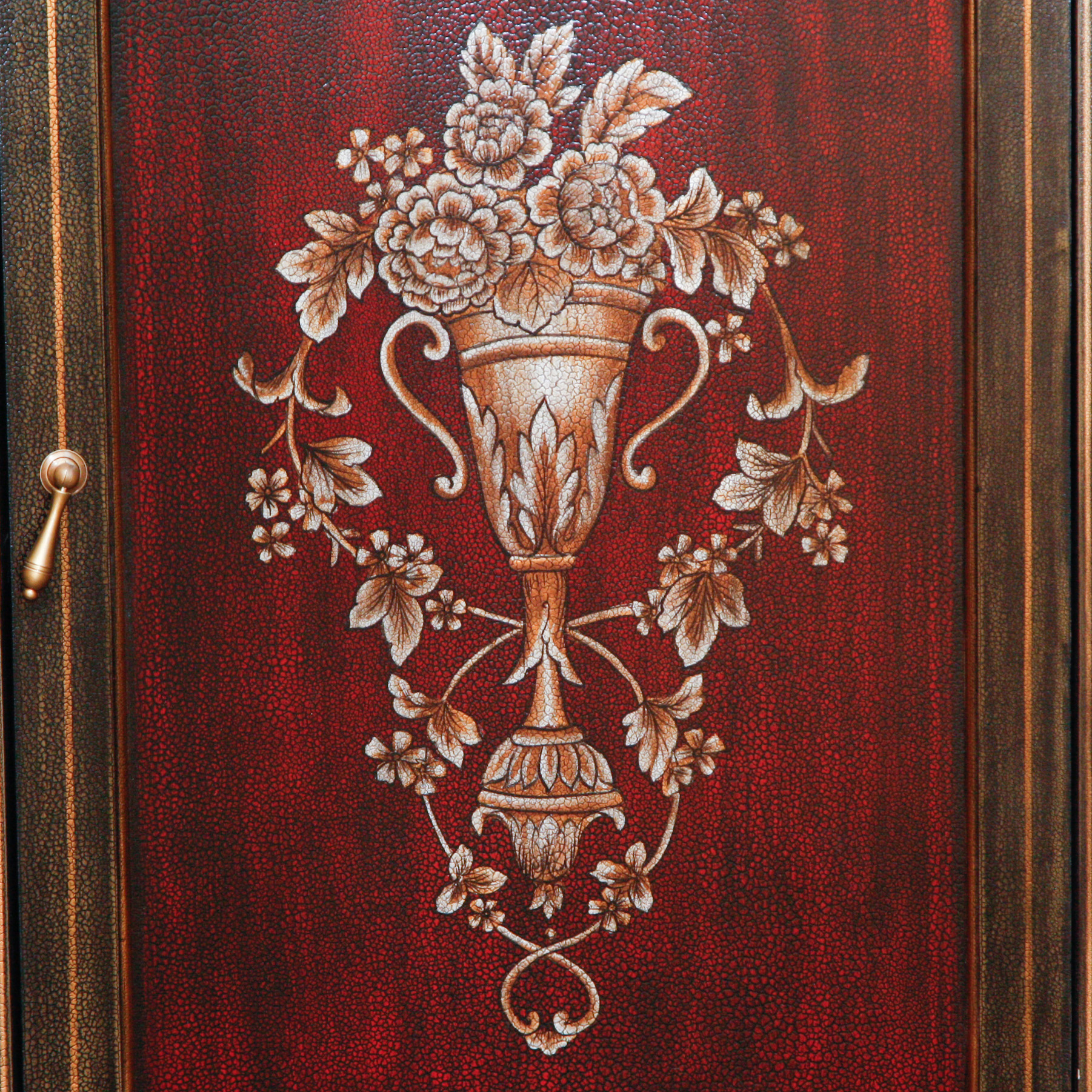 Painted Serpentine-Front Demilune Cabinet