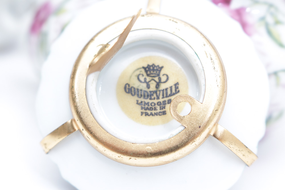 Porcelain Assortment  Featuring Rosenthal "Moss Rose" Tea Cups