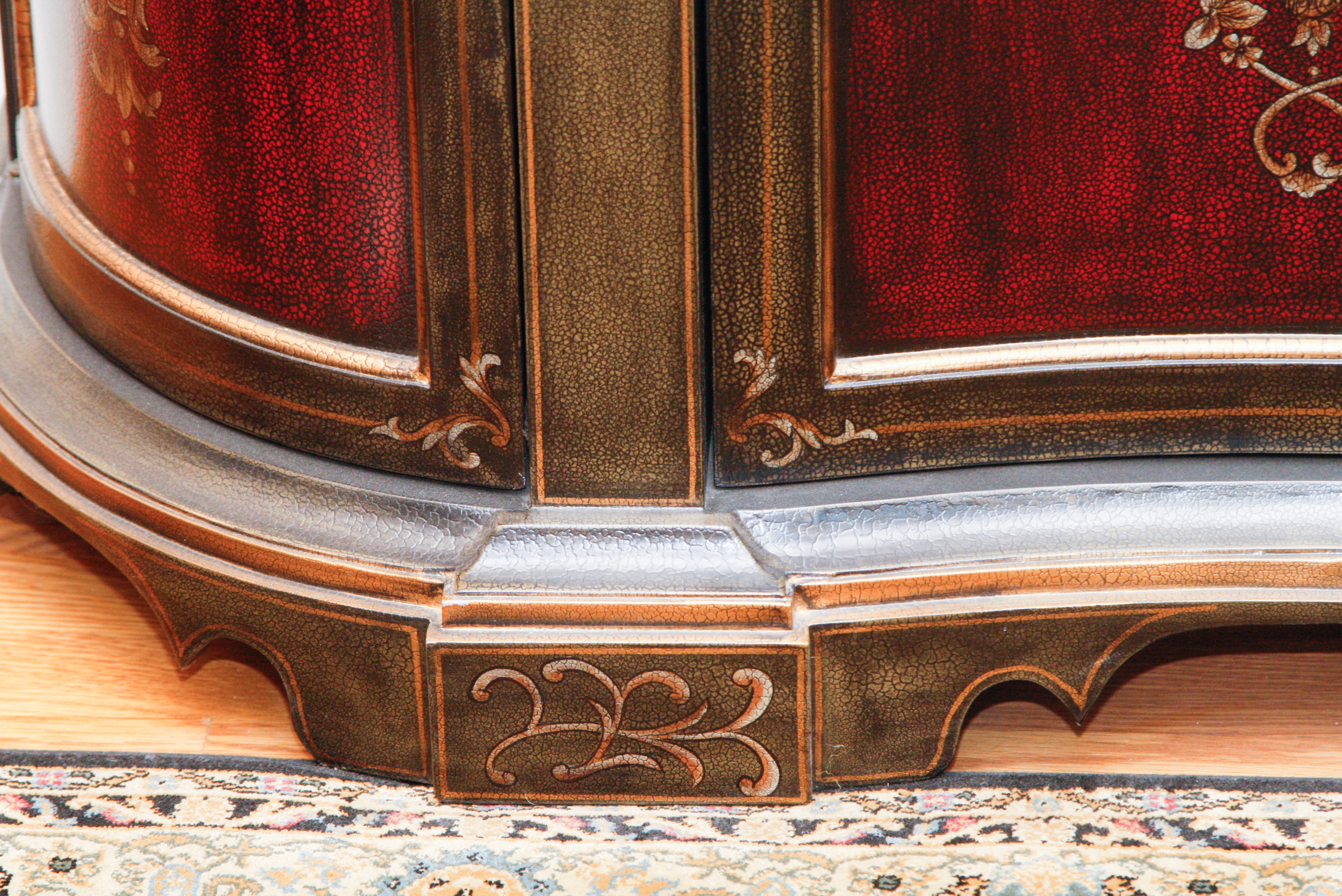 Painted Serpentine-Front Demilune Cabinet