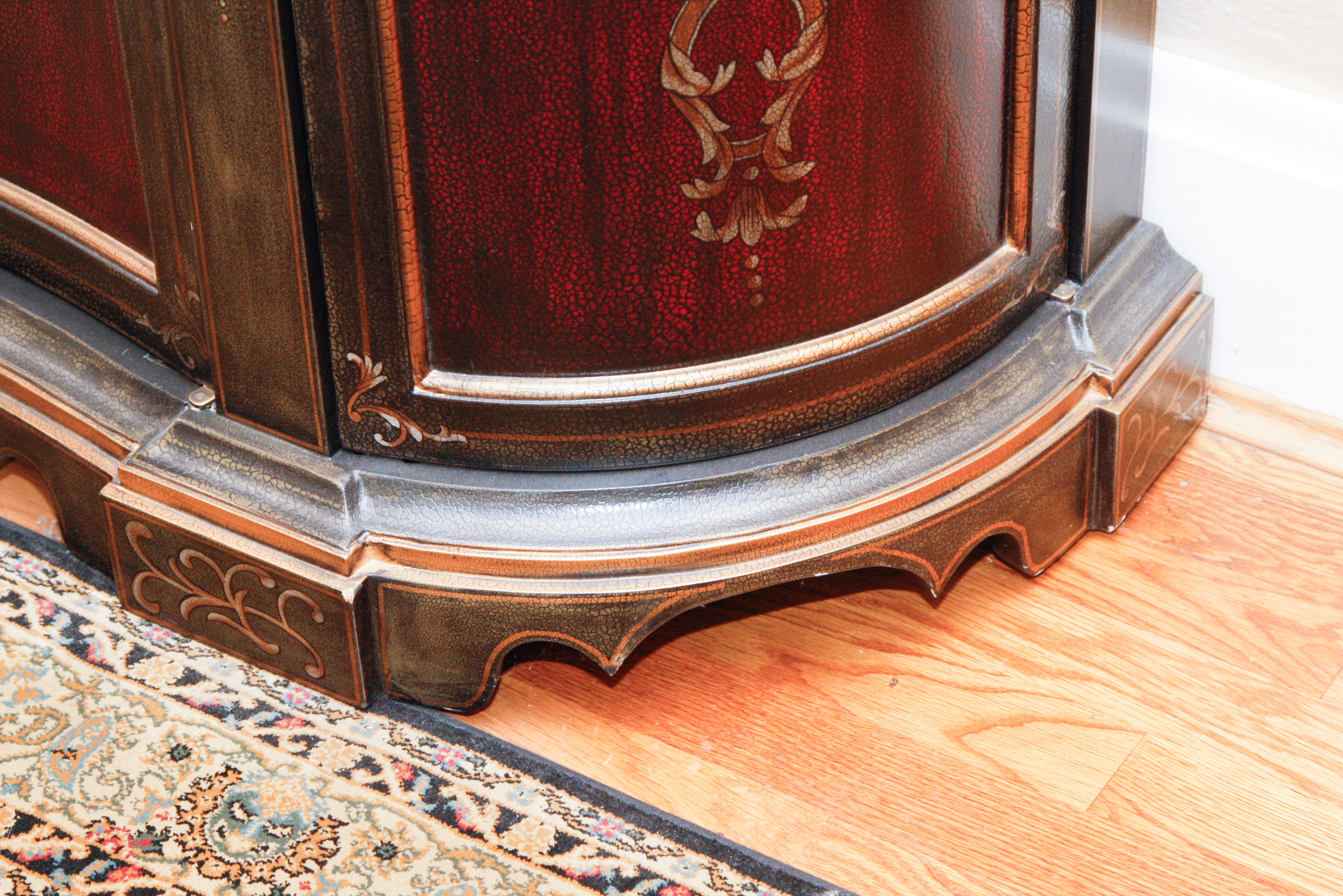 Painted Serpentine-Front Demilune Cabinet