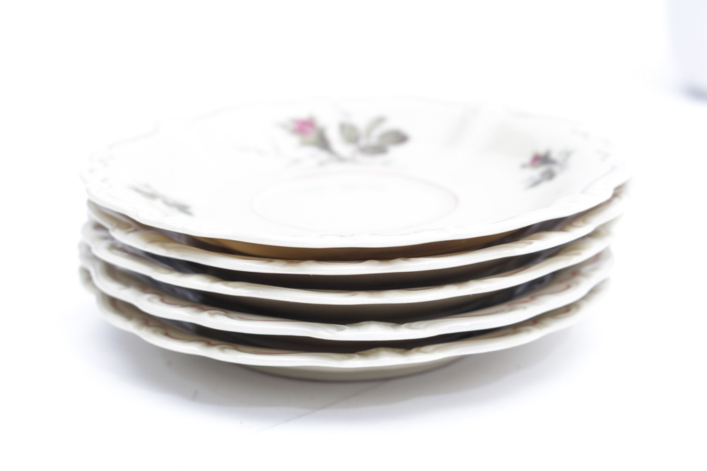 Porcelain Assortment  Featuring Rosenthal "Moss Rose" Tea Cups
