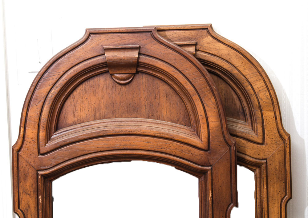Pair of Wooden Framed Mirrors