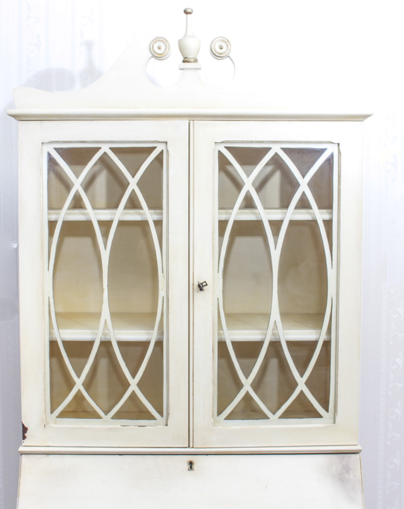 Antique Secretary Desk With Hutch and Chair