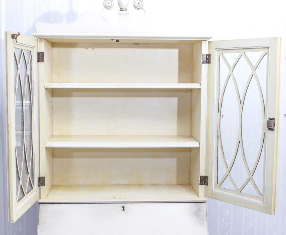 Antique Secretary Desk With Hutch and Chair