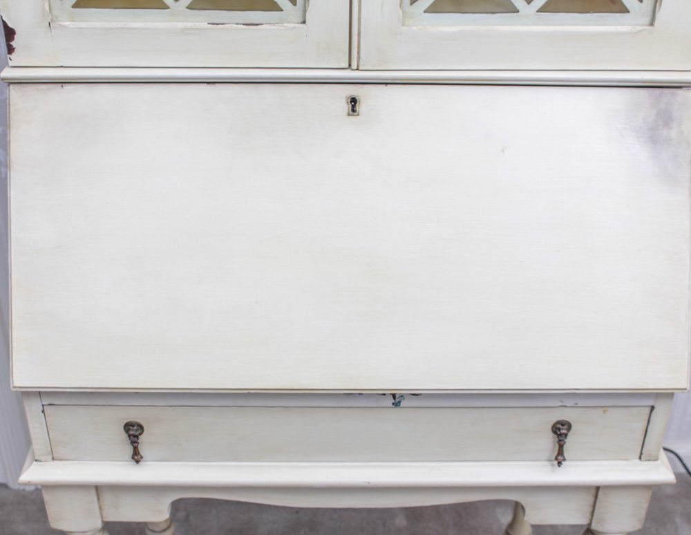 Antique Secretary Desk With Hutch and Chair